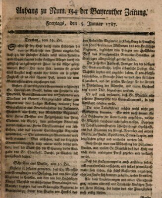 Bayreuther Zeitung Freitag 5. Januar 1787