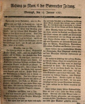 Bayreuther Zeitung Montag 15. Januar 1787