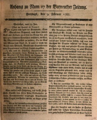 Bayreuther Zeitung Freitag 9. Februar 1787