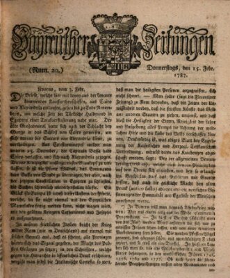 Bayreuther Zeitung Donnerstag 15. Februar 1787