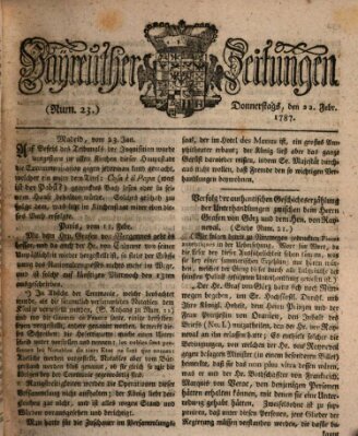 Bayreuther Zeitung Donnerstag 22. Februar 1787