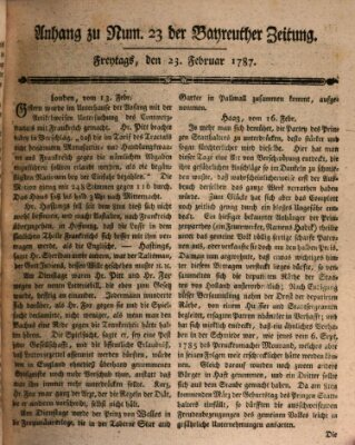 Bayreuther Zeitung Freitag 23. Februar 1787