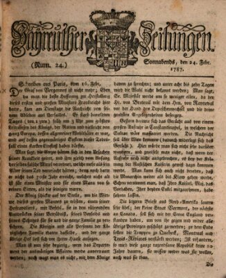 Bayreuther Zeitung Samstag 24. Februar 1787