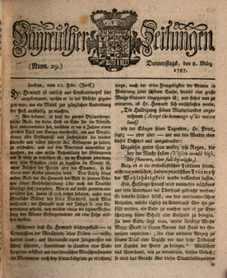 Bayreuther Zeitung Donnerstag 8. März 1787