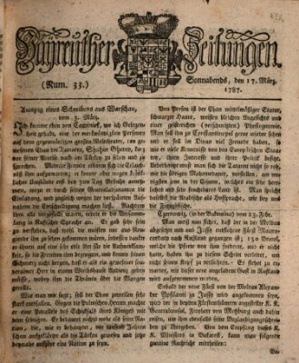 Bayreuther Zeitung Samstag 17. März 1787