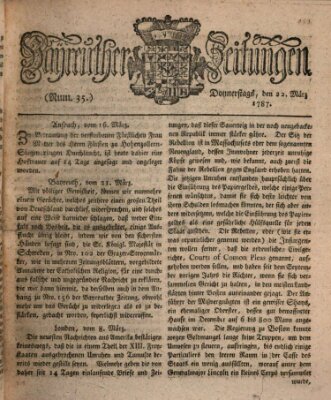 Bayreuther Zeitung Donnerstag 22. März 1787