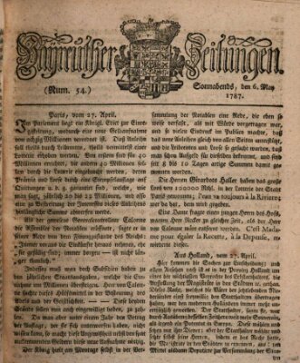 Bayreuther Zeitung Sonntag 6. Mai 1787