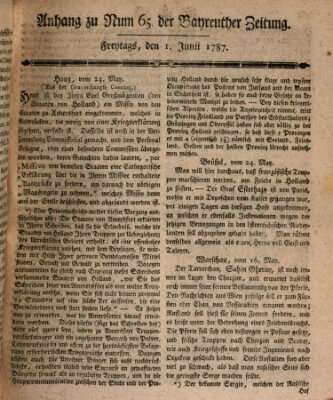 Bayreuther Zeitung Freitag 1. Juni 1787