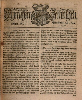 Bayreuther Zeitung Samstag 2. Juni 1787