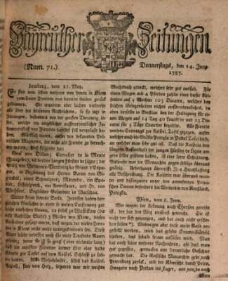 Bayreuther Zeitung Donnerstag 14. Juni 1787