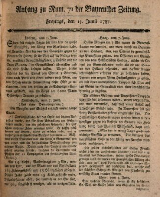 Bayreuther Zeitung Freitag 15. Juni 1787