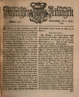 Bayreuther Zeitung Donnerstag 21. Juni 1787