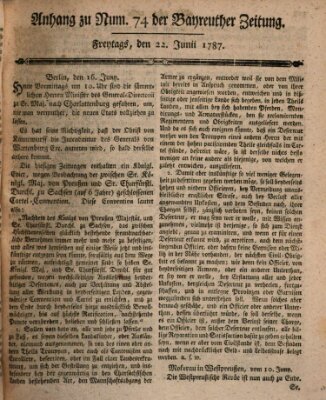 Bayreuther Zeitung Freitag 22. Juni 1787