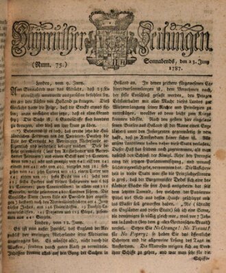 Bayreuther Zeitung Samstag 23. Juni 1787