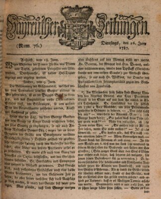 Bayreuther Zeitung Dienstag 26. Juni 1787