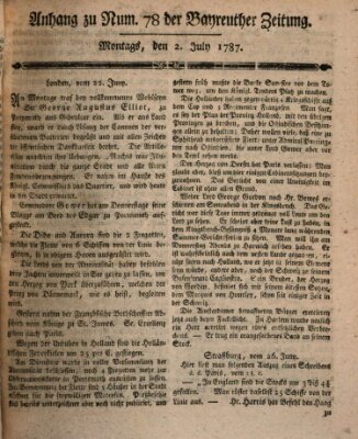 Bayreuther Zeitung Montag 2. Juli 1787