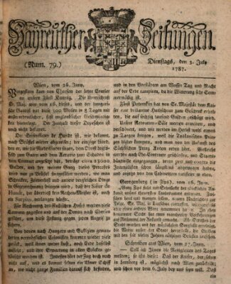 Bayreuther Zeitung Dienstag 3. Juli 1787