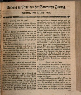 Bayreuther Zeitung Freitag 6. Juli 1787