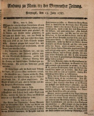 Bayreuther Zeitung Freitag 13. Juli 1787