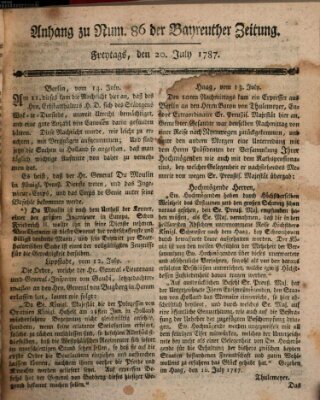 Bayreuther Zeitung Freitag 20. Juli 1787