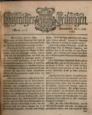 Bayreuther Zeitung Samstag 21. Juli 1787