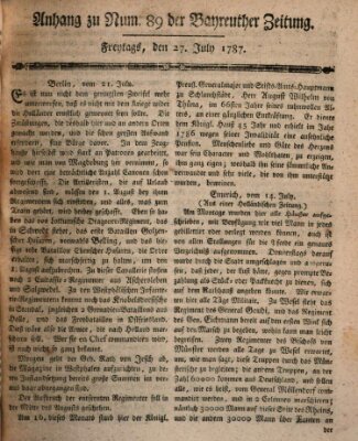 Bayreuther Zeitung Freitag 27. Juli 1787