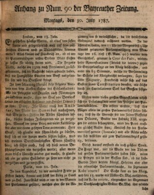 Bayreuther Zeitung Montag 30. Juli 1787