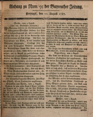 Bayreuther Zeitung Freitag 10. August 1787