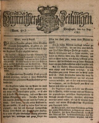 Bayreuther Zeitung Dienstag 14. August 1787