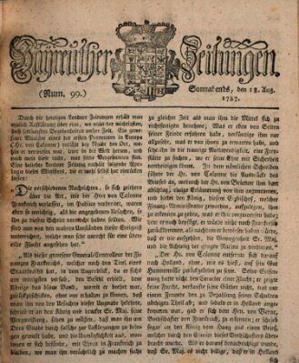 Bayreuther Zeitung Samstag 18. August 1787