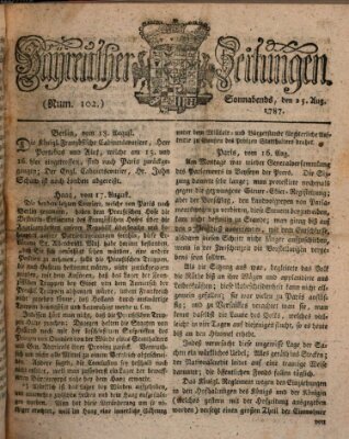 Bayreuther Zeitung Samstag 25. August 1787