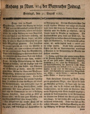 Bayreuther Zeitung Freitag 31. August 1787