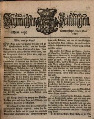 Bayreuther Zeitung Donnerstag 6. September 1787