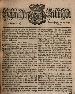 Bayreuther Zeitung Donnerstag 13. September 1787