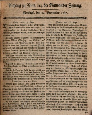 Bayreuther Zeitung Montag 24. September 1787