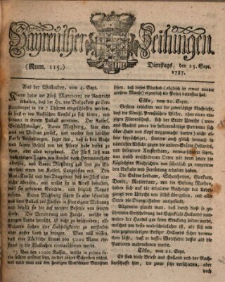 Bayreuther Zeitung Dienstag 25. September 1787