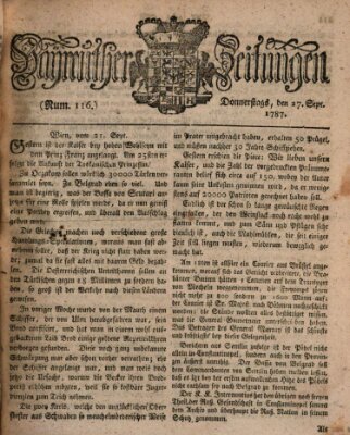 Bayreuther Zeitung Donnerstag 27. September 1787