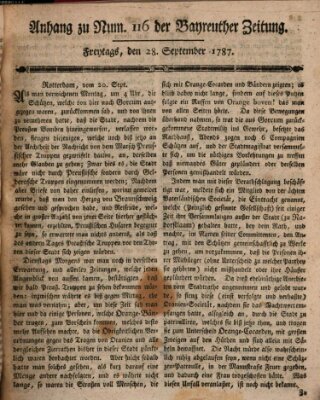 Bayreuther Zeitung Freitag 28. September 1787