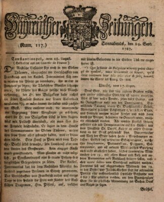 Bayreuther Zeitung Samstag 29. September 1787