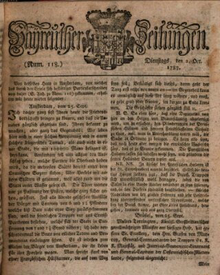 Bayreuther Zeitung Dienstag 2. Oktober 1787