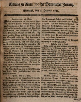 Bayreuther Zeitung Montag 8. Oktober 1787