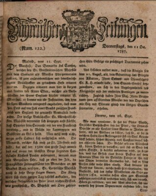 Bayreuther Zeitung Donnerstag 11. Oktober 1787