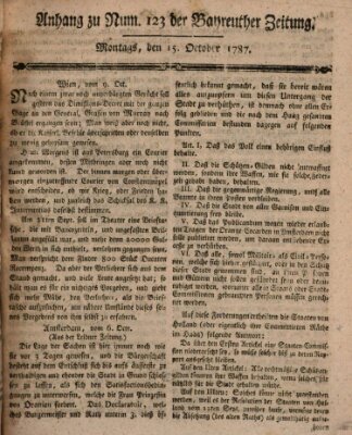 Bayreuther Zeitung Montag 15. Oktober 1787