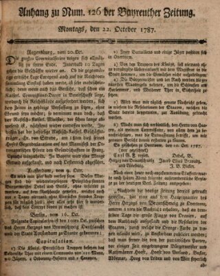 Bayreuther Zeitung Montag 22. Oktober 1787