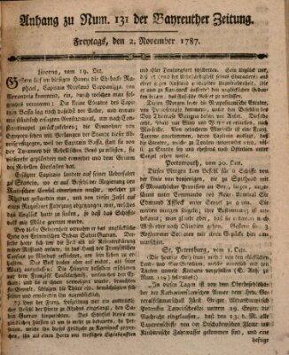 Bayreuther Zeitung Freitag 2. November 1787