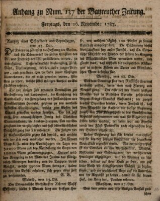 Bayreuther Zeitung Freitag 16. November 1787