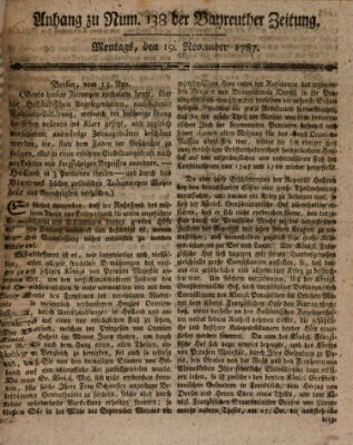 Bayreuther Zeitung Montag 19. November 1787