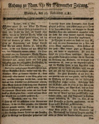 Bayreuther Zeitung Montag 26. November 1787