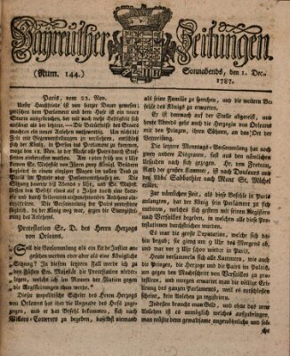 Bayreuther Zeitung Samstag 1. Dezember 1787