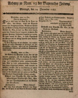 Bayreuther Zeitung Montag 24. Dezember 1787